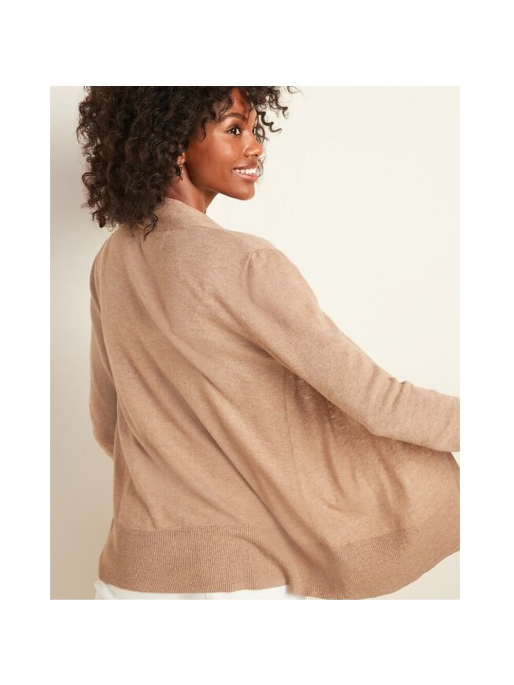 Old Navy Long Cardigan Camel Open Front Sweater S Casual